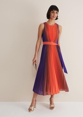 Phase Eight Simara Ombre Pleated Dress Multicolor Canada | HWLFTK-534